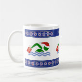 Individuelle Name-Weihnachtsschwimmer Kaffeetasse (Links)