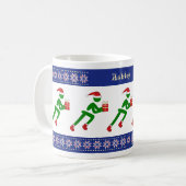 Individuelle Name-Weihnachtssportler Kaffeetasse (Vorderseite Links)