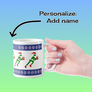 Individuelle Name-Weihnachtssportler Kaffeetasse