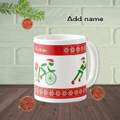 Individuelle Name-Weihnachtstriathleten Kaffeetasse