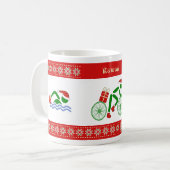 Individuelle Name-Weihnachtstriathleten Kaffeetasse (Vorderseite Links)