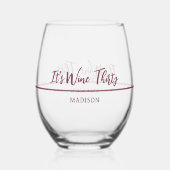 Individuelle Name "Wein: Dreißig" (oder Ihr Text) Weinglas Ohne Stiel (Rückseite)