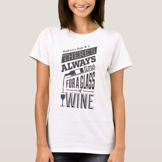Individuelle Name Weinangebot T-Shirt (Vorderseite)