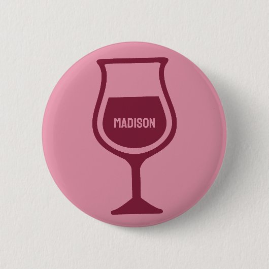Individuelle Name Weinglas Button (Vorderseite)