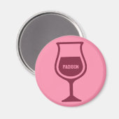 Individuelle Name Weinglas Magnet (Vorderseite/Rückseite)