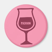 Individuelle Name Weinglas Magnet (Vorne)