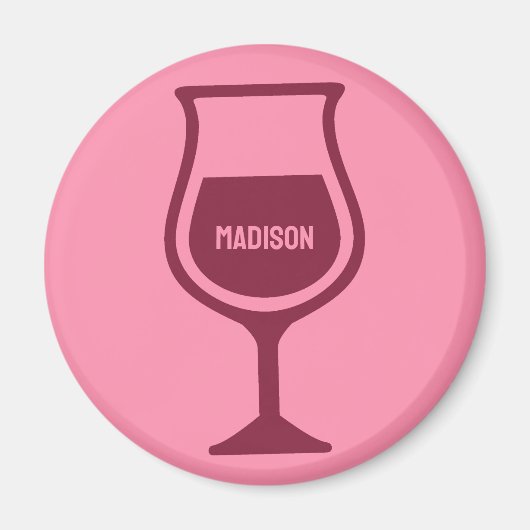 Individuelle Name Weinglas Magnet (Vorne)