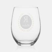 Individuelle Name Weinglas Ohne Stiel (Rückseite)