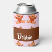 Individuelle Name weint auf rosa Säuglinge Dosenkühler (Kanne Rückseite)