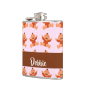 Individuelle Name weint auf rosa Säuglinge Flachmann (Links)