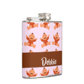 Individuelle Name weint auf rosa Säuglinge Flachmann (Rechts)