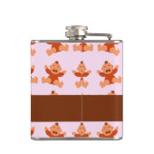 Individuelle Name weint auf rosa Säuglinge Flachmann (Rückseite)