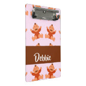 Individuelle Name weint auf rosa Säuglinge Mini Klemmbrett (Schrägansicht)