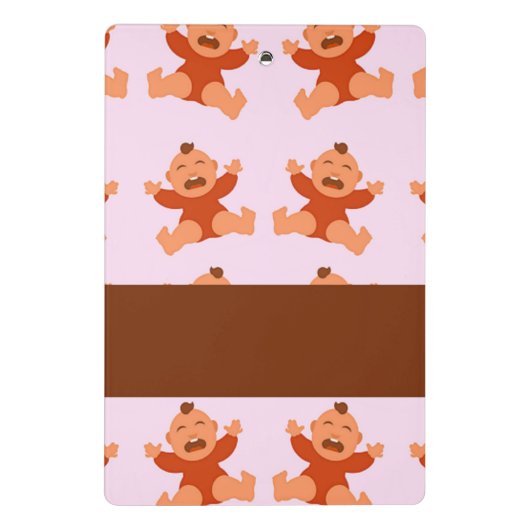 Individuelle Name weint auf rosa Säuglinge Mini Klemmbrett (Rückseite)