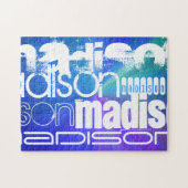 Individuelle Name; weiß und Abstrakt Lila, grün, b Puzzle (Horizontal)