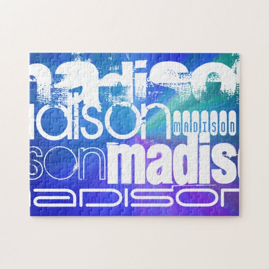 Individuelle Name; weiß und Abstrakt Lila, grün, b Puzzle (Horizontal)