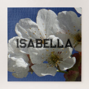 Individuelle Name Weiße Blume Puzzle