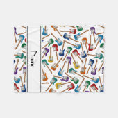 Individuelle Name weiße bunt elektrische Gitarren Fleecedecke (Vorderseite (Horizontal))