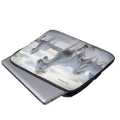Individuelle Name Weiße Pferde Laptopschutzhülle (Vorne Knopf)