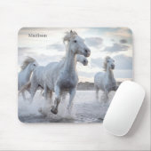Individuelle Name Weiße Pferde Mousepad (Mit Mouse)