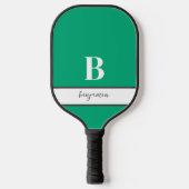 Individuelle Name Weißes Monogramm-Graupaddel Pickleball Schläger (Vorderseite)