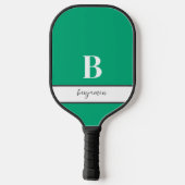 Individuelle Name Weißes Monogramm-Graupaddel Pickleball Schläger (Rückseite)