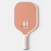 Individuelle Name Weißes Monogramm-Paddel Pickleball Schläger (Rückseite)