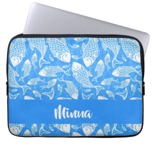 Individuelle Name Weißfisch Laptopschutzhülle
