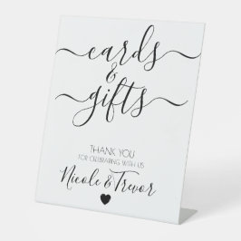 Individuelle Name Weißkalligraphie Karten und Gesc Sockelschild