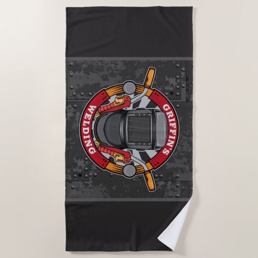 Individuelle Name Welder Metal Fabricator Schweißg Strandtuch (Vorderseite)