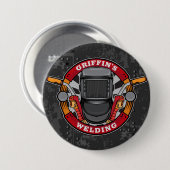 Individuelle Name Welder Metal Fabricator Welding Button (Vorne & Hinten)