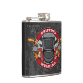 Individuelle Name Welder Metal Fabricator Welding Flachmann (Rechts)