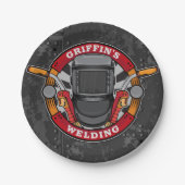 Individuelle Name Welder Metal Fabricator Welding Pappteller (Vorderseite)