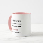 Individuelle Name "Wenn du am Anfang nicht erfolgr Tasse (Vorderseite Links)