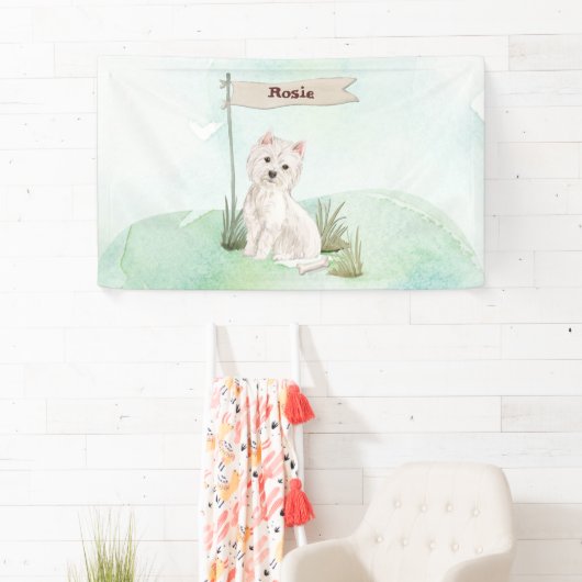 Individuelle Name Westie Pet Dog Banner (Insitu)