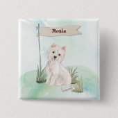 Individuelle Name Westie Pet Dog Button (Vorderseite)