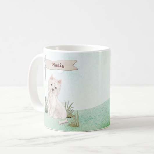 Individuelle Name Westie Pet Dog Kaffeetasse (Vorderseite Links)