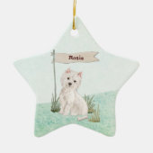 Individuelle Name Westie Pet Dog Keramik Ornament (Vorne)
