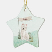 Individuelle Name Westie Pet Dog Keramik Ornament (Links)