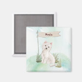 Individuelle Name Westie Pet Dog Magnet (Vorderseite/Rückseite)
