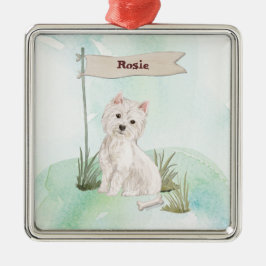 Individuelle Name Westie Pet Dog Ornament Aus Metall