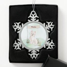Individuelle Name Westie Pet Dog Schneeflocken Zinn-Ornament