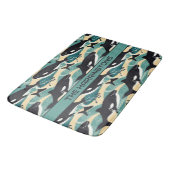Individuelle Name Whales Pattern Badematte (Schrägansicht)