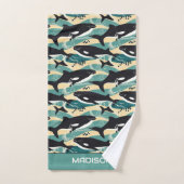 Individuelle Name Whales Pattern Badhandtuch Set (Handtuch)