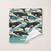 Individuelle Name Whales Pattern Badhandtuch Set (Waschlappen)