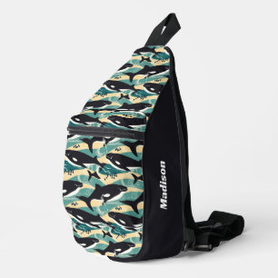 Individuelle Name Whales Pattern Crossbody Bag