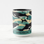 Individuelle Name Whales Pattern Tasse (Zentrum)