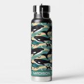Individuelle Name Whales Pattern Trinkflasche (Links)