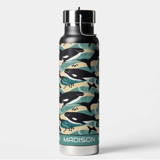 Individuelle Name Whales Pattern Trinkflasche (Links)