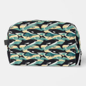 Individuelle Name Whales Pattern Waschbeutel (Vorderseite)